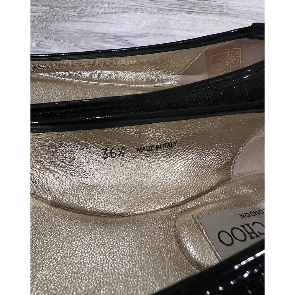 JIMMY CHOO Authentic Size 36 Metallic Black and Brown Tiger Stripe Balle… - Picture 7 of 9
